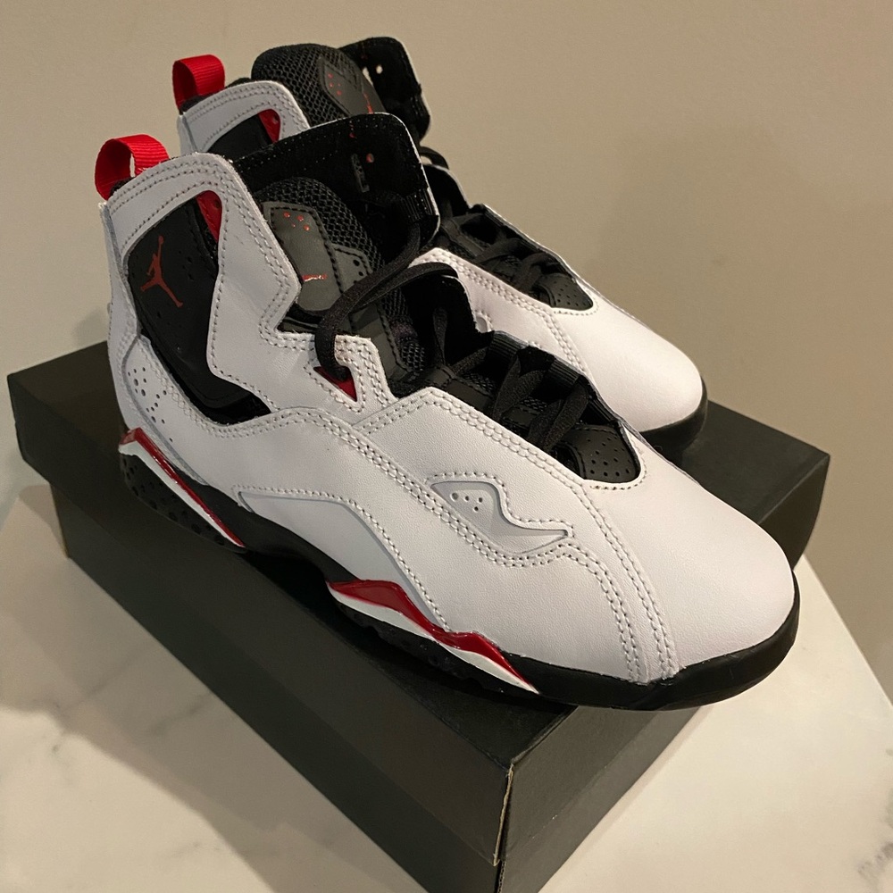 Jordan True Flight White and Red Sneakers